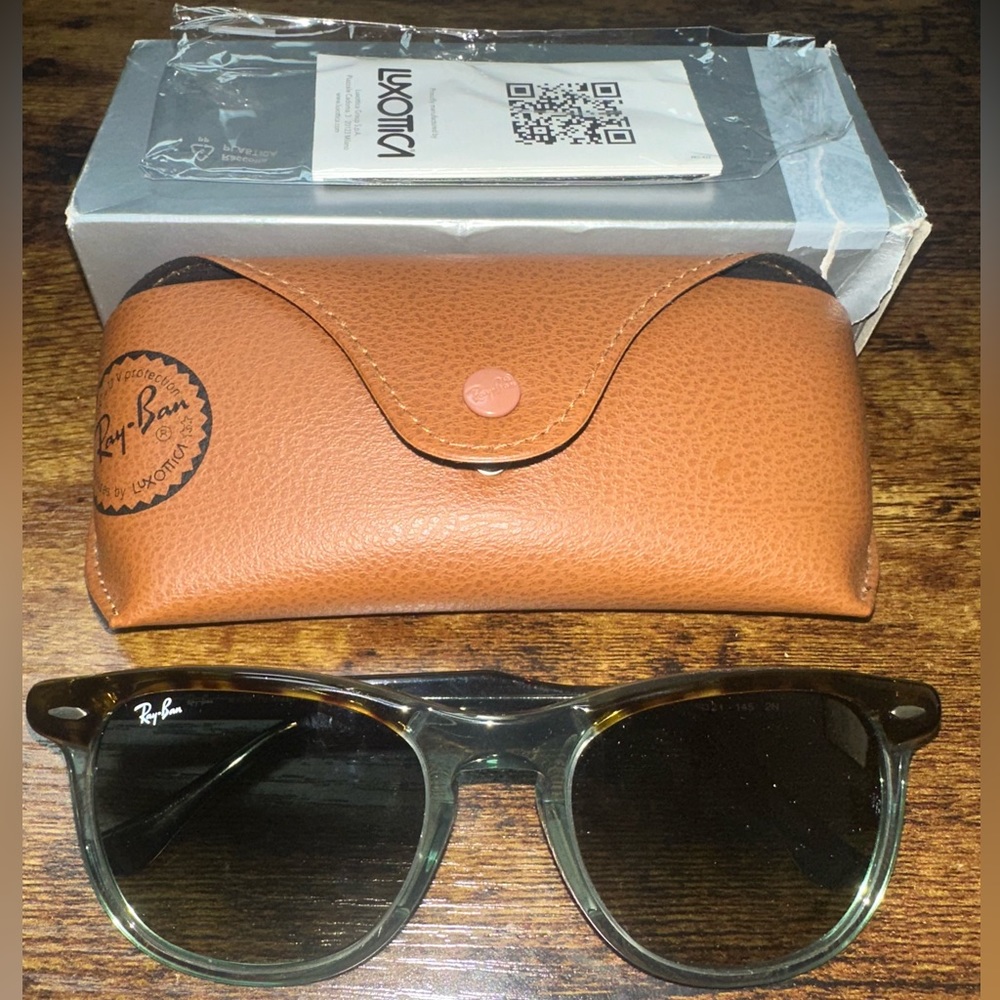 Ray-ban Rayban Eagle Eye Sunglasses Polished Havana on Transparent Green